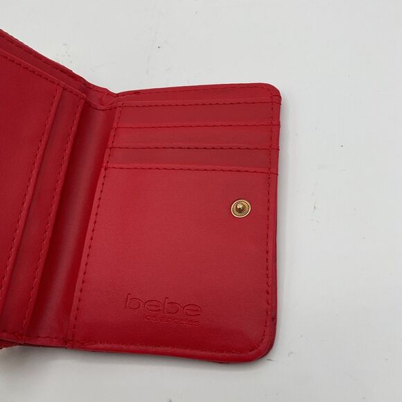 BEBE Nina Red Compact Zip-Around Wallet NWT MSRP $49.00 - Picture 6 of 7